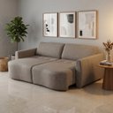 Ver imagem 1 de Sofá Cama Retrátil Itália 4 Lugares Design Orgânico em Linho Sala de Estar - 232 Cm
