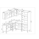 Ver imagem 2 de Cozinha Modulada 9 Peças Tampo Aéreo 3 Portas Balcão Canto Paneleiro Angico 