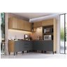 Cozinha Modulada 9 Peças Tampo Aéreo 3 Portas Balcão Canto Paneleiro Angico  - 1
