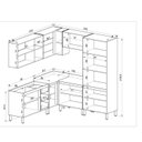 Ver imagem 2 de Cozinha Modulada 9 Peças Tampo Aéreo 3 Portas Balcão Canto Paneleiro Angico Marrom/Montana/Fumê