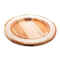 Sousplat Wolff Craft Teca de Madeira Chamapnhe 35cm - 3 Sousplat Wolff Craft Teca de Madeira Chamapnhe 35cm - 3