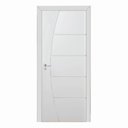 Ver imagem 2 de Kit Porta de Madeira 210x80cm Frisada Laqueada Moldufama Abertura Direita Branco