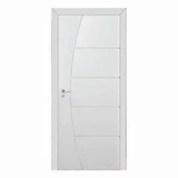 Kit Porta de Madeira 210x80cm Frisada Laqueada Esquerda Moldufama - 1