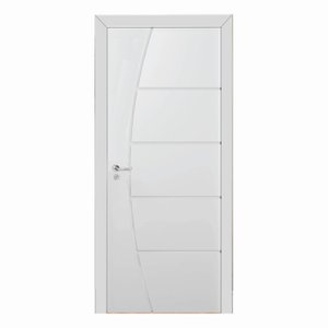Kit Porta de Madeira 210x80cm Frisada Laqueada Esquerda Moldufama