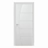 Kit Porta de Madeira 210x80cm Frisada Laqueada Esquerda Moldufama - 1