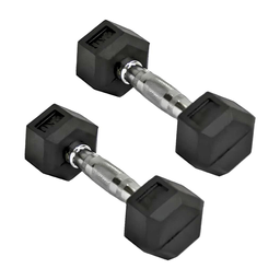 Fit Kit 2x Halteres com Borracha / Barra de Metal - 3kg - 1