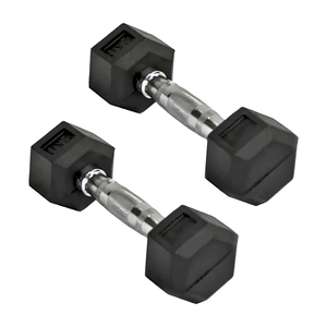 Fit Kit 2x Halteres com Borracha / Barra de Metal - 3kg