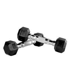 Fit Kit 2x Halteres com Borracha / Barra de Metal - 3kg - 5