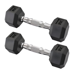 Fit Kit 2x Halteres com Borracha / Barra de Metal - 3kg - 6