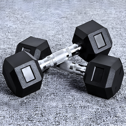 Fit Kit 2x Halteres com Borracha / Barra de Metal - 3kg - 3