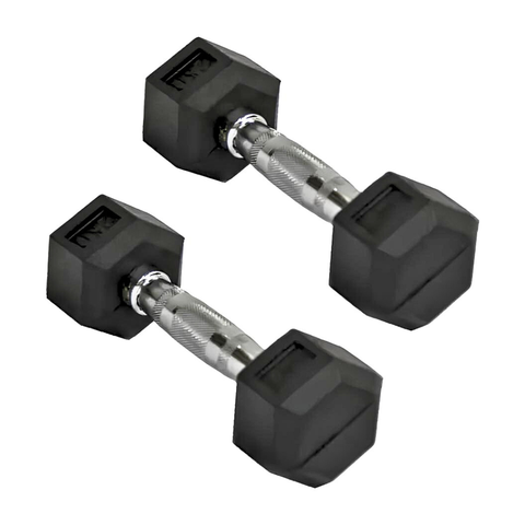 Fit Kit 2x Halteres com Borracha / Barra de Metal - 3kg