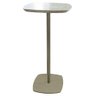 Mesa de Apoio Safira Alta Tampo Marmore Travertino com Base Aco Champagne 60 Cm - 72666 - 1