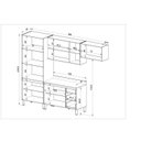 Ver imagem 2 de Cozinha Modulada 5 Peças Tampo Aéreo 3 Portas Balcão 2 Portas Paneleiro Marrom/Montana/Fumê