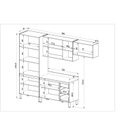 Ver imagem 2 de Cozinha Modulada 5 Peças Tampo Aéreo 3 Portas Balcão 2 Portas Paneleiro Cinza/Fumê/Montana