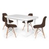 Conjunto Mesa de Jantar França 110x80cm Branca com 4 Cadeiras Charles Eames Eiffel Dkr Wood Design M - 1