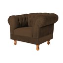 Ver imagem 3 de Poltrona Chesterfield Capitone Suede Marrom Decorativa / Sala, Tv, Estar, Recepção