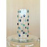 Vaso Vidro Decorado com Gemas de Vidro na Cor Azul 25 Altura X 10 Cm - 3