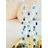 Vaso Vidro Decorado com Gemas de Vidro na Cor Azul 25 Altura X 10 Cm - 4