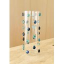 Ver imagem 1 de Vaso Vidro Decorado com Gemas de Vidro na Cor Azul 25 Altura X 10 Cm