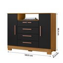 Ver imagem 3 de Cômoda 1205 4 Gavetas MDP Puxador Plástico Cinza Loja Doce Lar