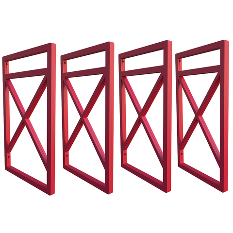 Quatro Suportes Estilo Industrial P/prateleiras 20cm - Vermelho