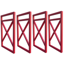 Ver imagem 1 de Quatro Suportes Estilo Industrial P/prateleiras 20cm - Vermelho