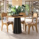 Ver imagem 5 de Mesa De Jantar Redonda 4 Lugares Thalia D01 Freijó/Preto Fosco - Mpozenato