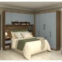 Ver imagem 1 de Guarda Roupa Dormitório Modulado Paris Casal Queen 1,58 M Canto Reto - Roupeiro Luciane M02:azul