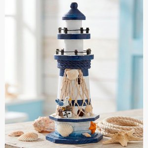 Farol Artesanal Decoração Náutico Casa Praia Marítimo 24cm