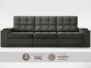 Ver imagem 5 de Sofá com Porta Copos e Carregador USB Eureka 2,30m Assento Retrátil e Reclinável Velosuede