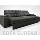 Ver imagem 3 de Sofá com Porta Copos e Carregador USB Eureka 2,30m Assento Retrátil e Reclinável Velosuede