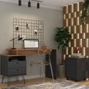 Ver imagem 1 de Escrivaninha Mesa Escritório 2 Gavetas com Gaveteiro New