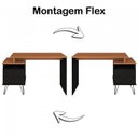 Ver imagem 5 de Escrivaninha Mesa Escritório com Gaveteiro New 5 Gavetas Freijó e Preto Artany