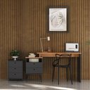 Ver imagem 1 de Escrivaninha Mesa Escritório com Gaveteiro New 5 Gavetas Freijó e Preto Artany