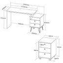 Ver imagem 3 de Escrivaninha Mesa Escritório 2 Gavetas com Gaveteiro New