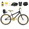 Bicicleta Aro 24 Aero + Kit Premium Preta e Amarela - 1