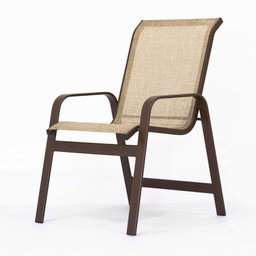 Cadeira de Alumínio Tela Sling Varias Cores Area Externa Marrom Capuccino - 2