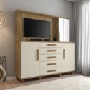 Ver imagem 1 de Cômoda 5 Gavetas 2 Portas com Espelho Estrela