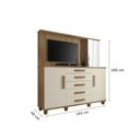 Ver imagem 3 de Cômoda 5 Gavetas 2 Portas com Espelho Estrela