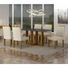 Mesa de Jantar Jade 160x80 Freijó Chumbo com 6 Cadeiras Freijó Linho Palha – Leifer Móveis - 8