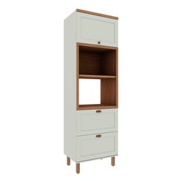 Torre Quente 70cm P/ 2 Fornos Cozinha Modulada Provençal Mdf Cor:mint com Ébano - 1