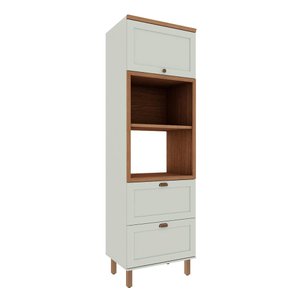 Torre Quente 70cm P/ 2 Fornos Cozinha Modulada Provençal Mdf Cor:mint com Ébano