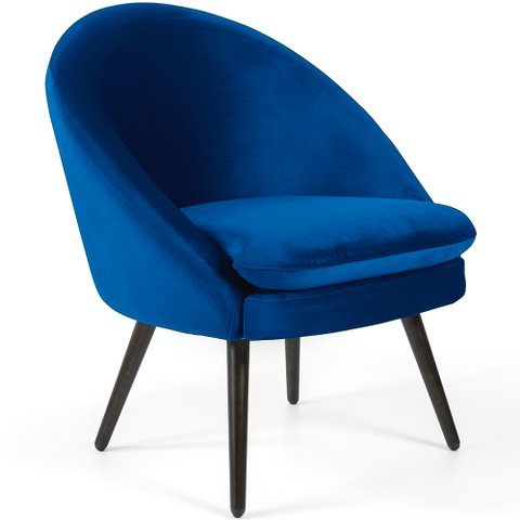 Poltrona para Sala Rafa Pés Palito Veludo Azul Royal - Nexta Casa