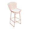 Kit 4 Banquetas Bertoia D80 Cobre com Assento Branco - 2