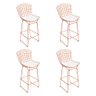 Kit 4 Banquetas Bertoia D80 Cobre com Assento Branco - 1