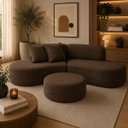 Ver imagem 3 de Sofá e Puff Orgânico Virginia 300cm Sala Boucle: Marrom