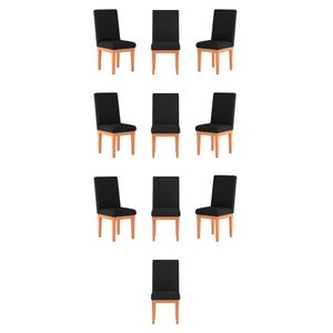 Kit 10 Cadeiras Estofadas Preta