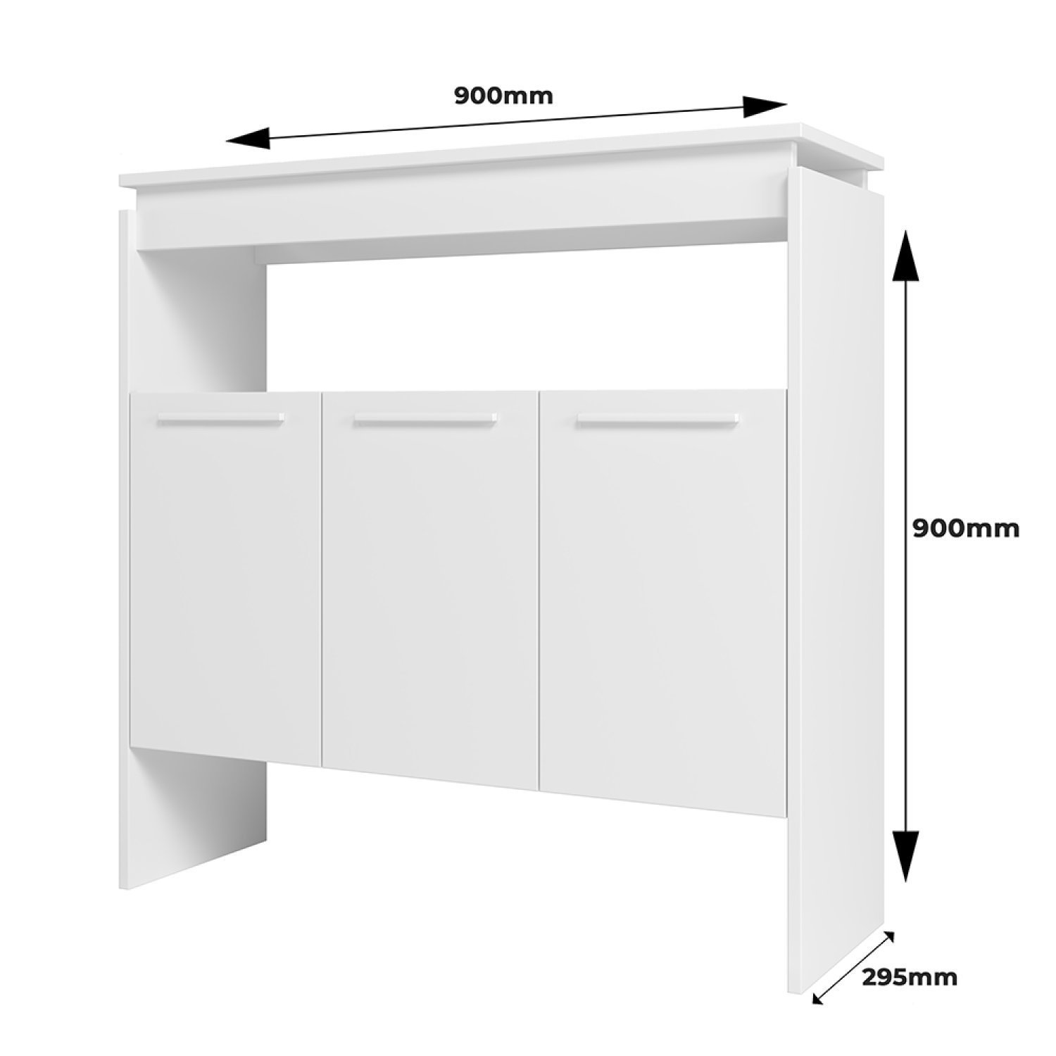 Balcão de Cozinha Multiuso 3 Portas 1 Prateleira MDP 12mm - 4