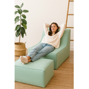 Ver imagem 1 de Chaise Tiktok Sofá Cama 2 Lugares com Puff Verde Menta para Redes Sociais Bz Home Decor