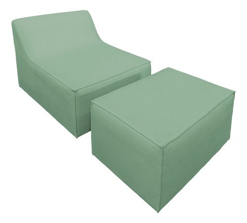 Chaise Tiktok Sofá Cama 2 Lugares com Puff Verde Menta para Redes Sociais Bz Home Decor - 4